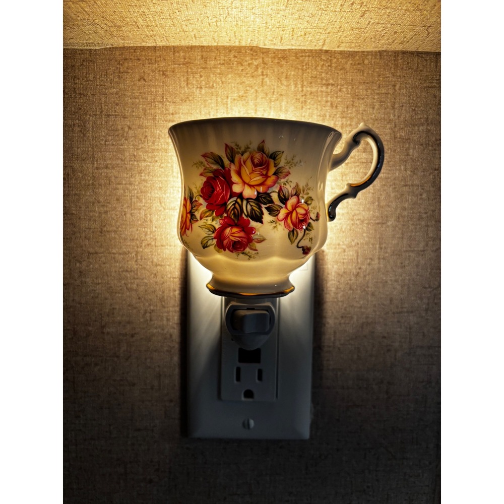Royal Albert Old Country Roses Teacup Night Light Vintage China Plug In 175